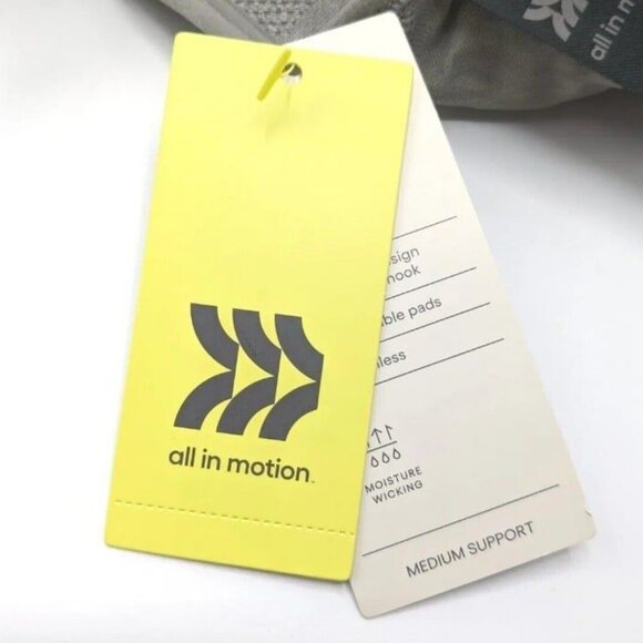 All in Motion Womens Sports Bra Seamless Front Zip Medium Support Gray Sz XS NEW - Picture 6 of 10